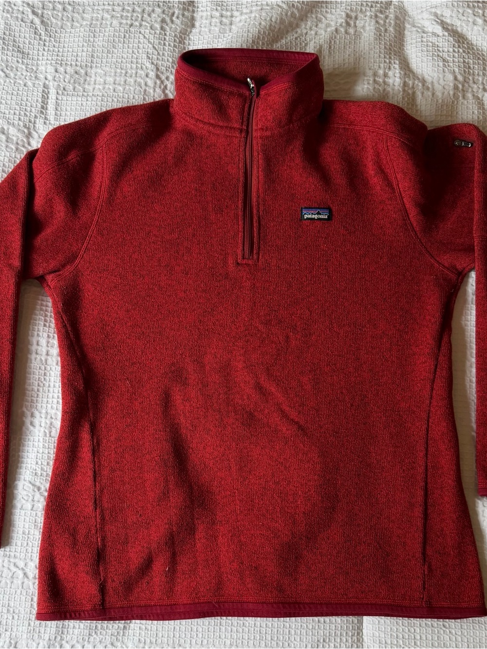 Patagonia Women’s Deep Red Quarter-Zip Fleece Jacket large